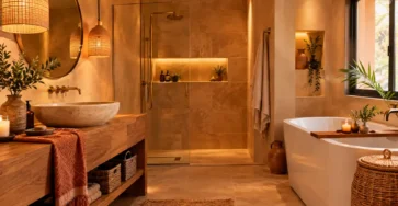 Salle de bain chaleureuse