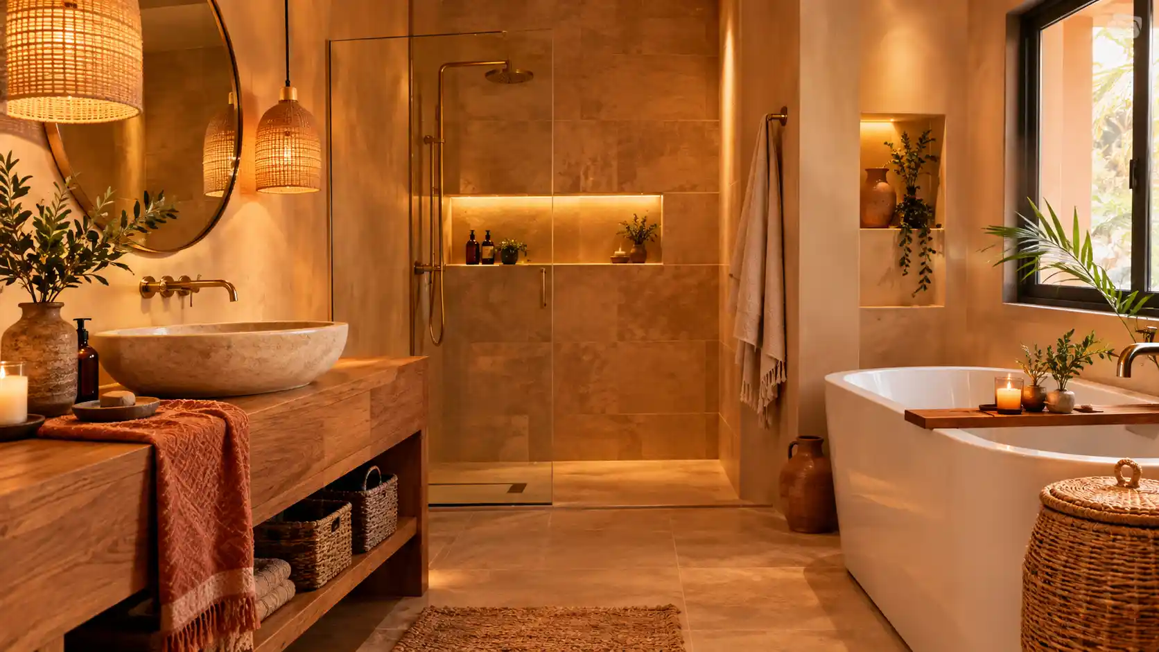 Salle de bain chaleureuse